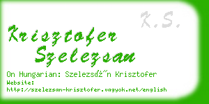 krisztofer szelezsan business card